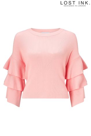 Lost Ink Ruffle Sleeve Jumper